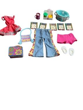 American Girl Lot of Clothes, Accessories and Food for 18in Dolls
